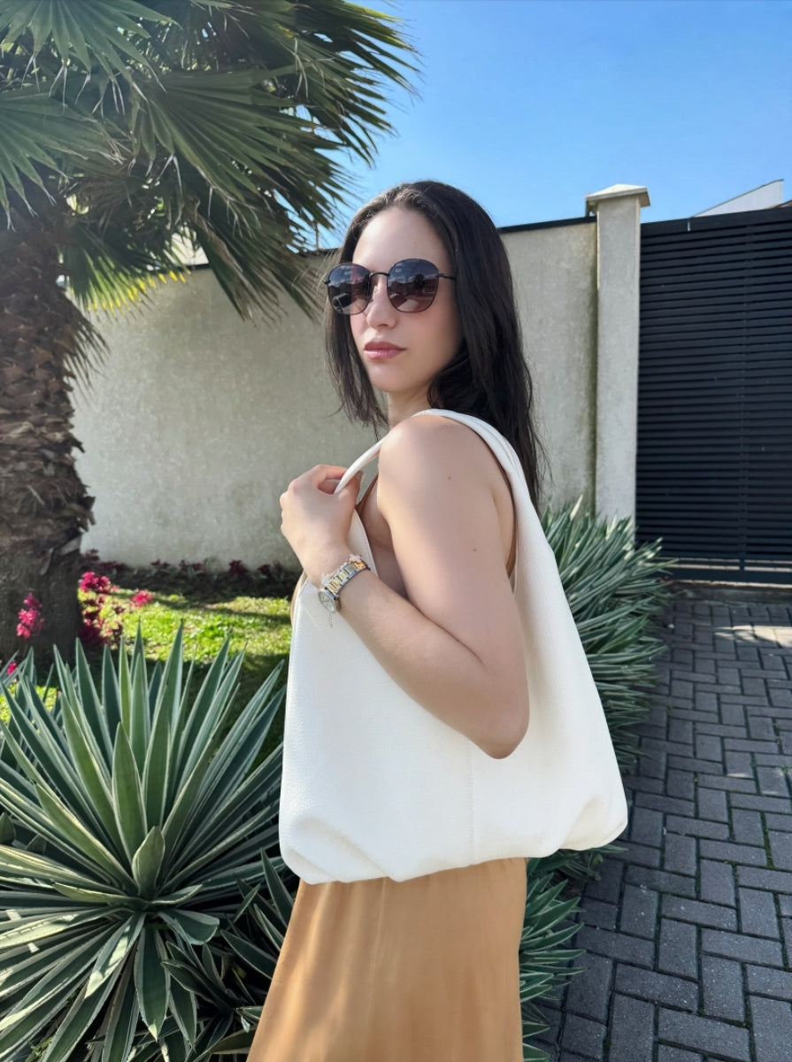 BOLSA DE COURO FLAIR COM NÉCESSAIRE